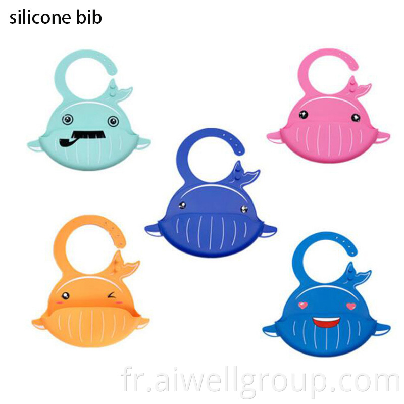 Cartoon Whale Silicone Bib